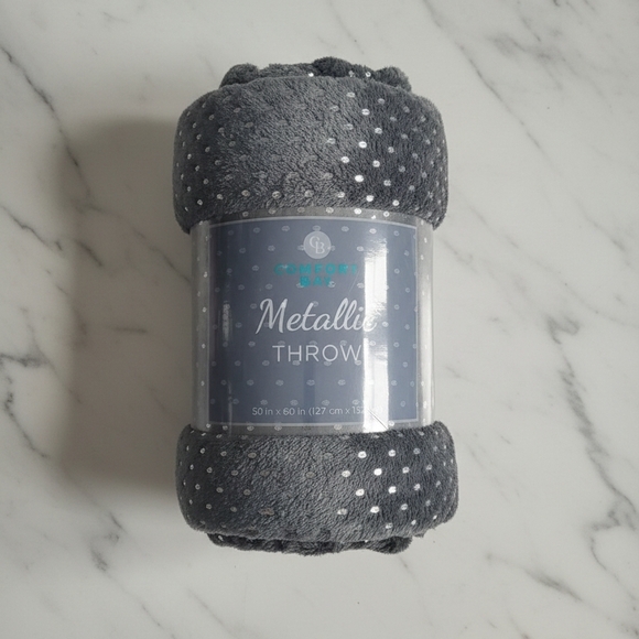Other - Gray Metallic Throw Blanket